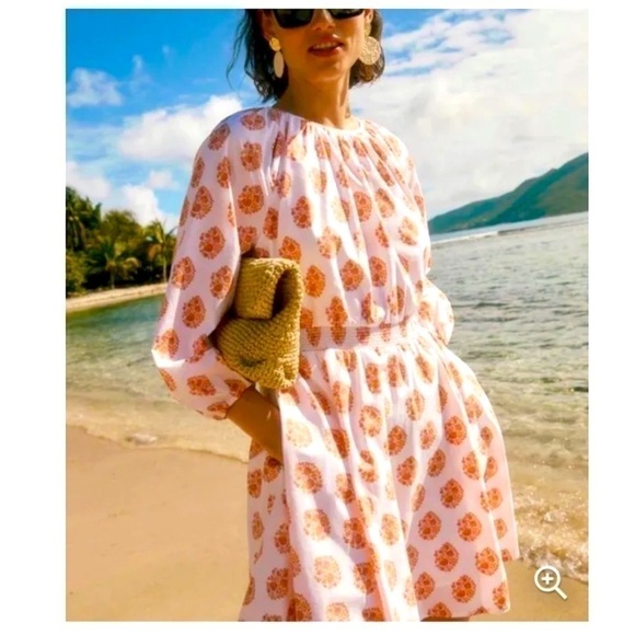 NEW J Crew Dress Floral Medallion
Smocked Cottagecore Boho Spring
Summer White - Picture 4 of 15